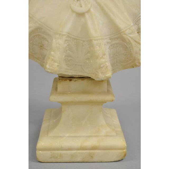 Early 20th Century Early 20th Century Antique Victorian Carved Alabaster Marble Figural Young Woman Maiden Bust Statue For Sale - Image 5 of 12