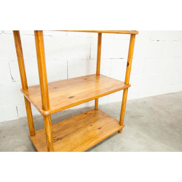 Scandinavian Rectangular Shelf in Pine with Round Pencil Legs, 1960s For Sale - Image 16 of 18