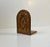 Hand-crafted Italian Bookend featuring an exotic Dancer framed with ornate floral perforations and a micro-mosaic wood...