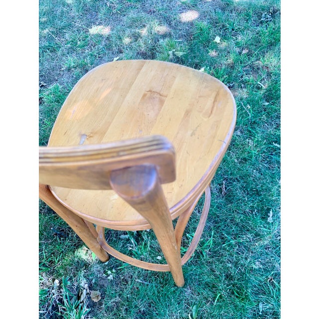 Curly Maple Bentwood Bistro Stool by Thonet From the 1960s For Sale - Image 11 of 11