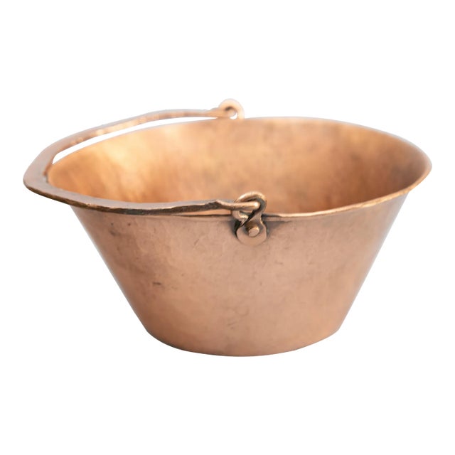 Antique Petite French Hammered Copper Pot Planter For Sale