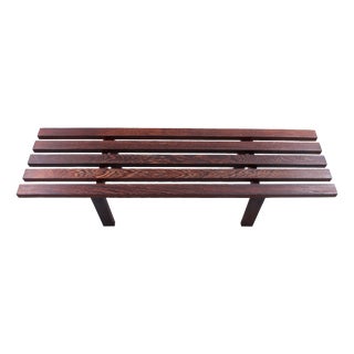 Small Wenge Slatted Bench by Martin Visser for T Spectrum, 1960s For Sale