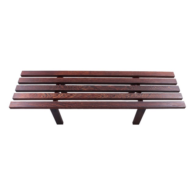 Small Wenge Slatted Bench by Martin Visser for T Spectrum, 1960s For Sale