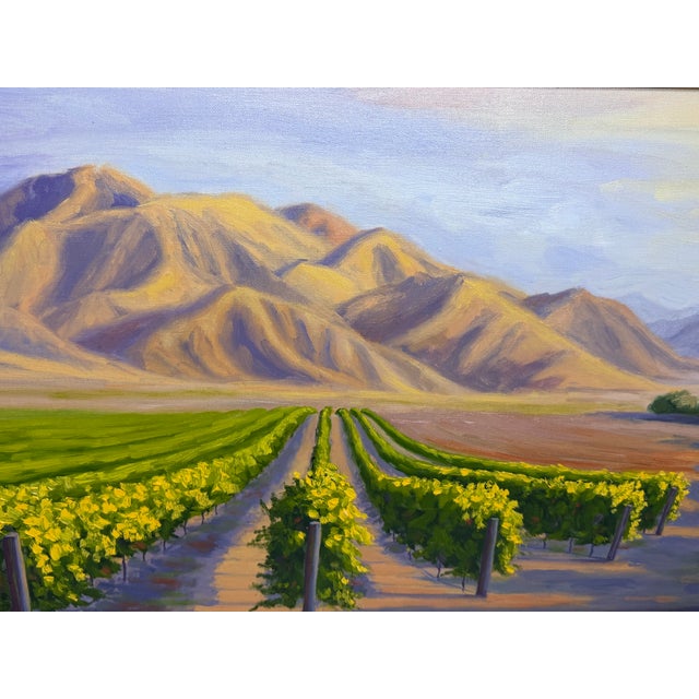 Laurel Sherrie Original California Wine Country Landscape Oil Painting, 2005 An impressive original American landscape oil...