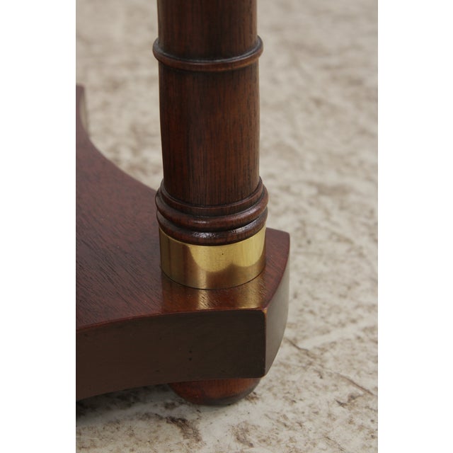 Brown Baker Pair of Mahogany Round Plant Lamp Stands For Sale - Image 8 of 12