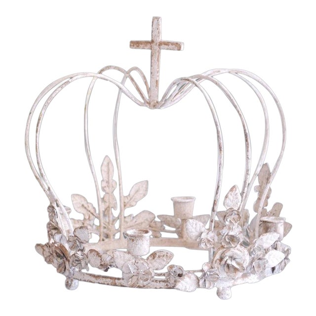 Cream Crown Candle Holder Chairish