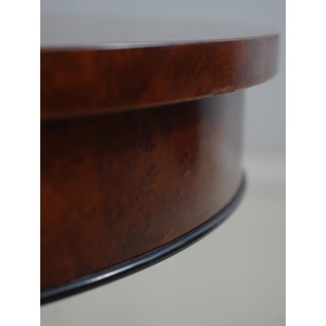 Brown Rho Mobili Neoclassical Inlaid Pedestal Lamp Center Table For Sale - Image 8 of 13