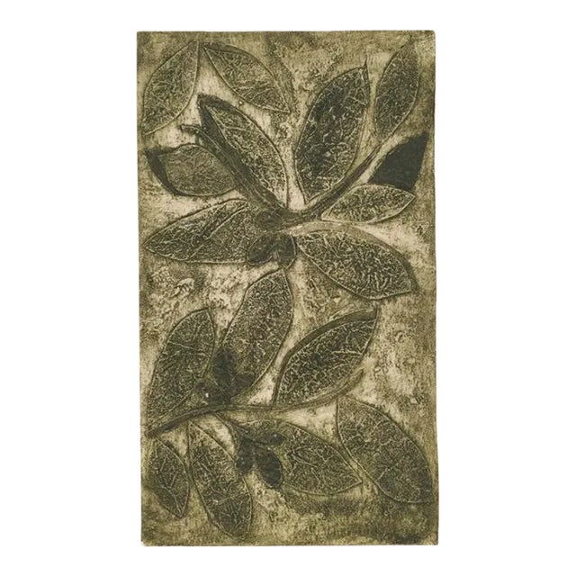 1960 Modern Botanical Collagraph For Sale