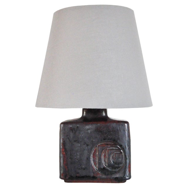 Glazed Stoneware Table Lamp from Désirée Stentøj, Denmark, 1970s For Sale