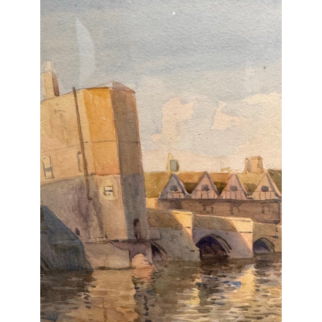 English St. Ives Bridge Original Watercolor Painting, Framed For Sale - Image 12 of 12