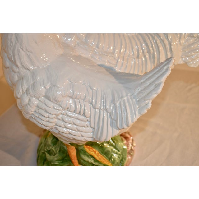 Ceramic Vintage Ceramic Vietri Rooster and Hen Sculpture, Circa 1980's For Sale - Image 7 of 15