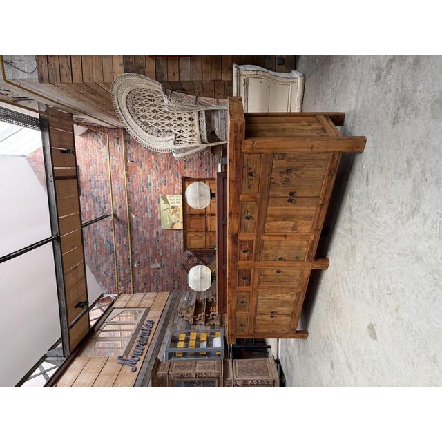 Brutalist Brutalist Sideboard in Fir wood, 1980s For Sale - Image 3 of 18