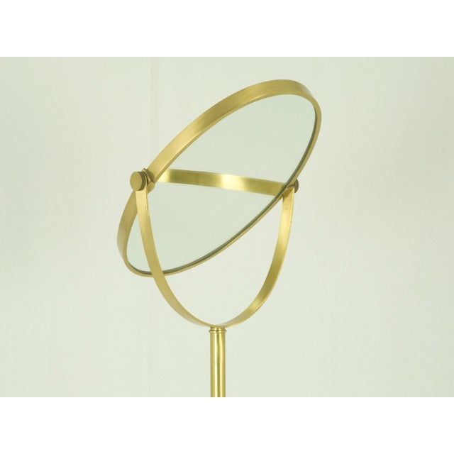 1970s Italian Freestanding and Tilting Floor Mirror in Brass and Glass, 1970s For Sale - Image 5 of 8
