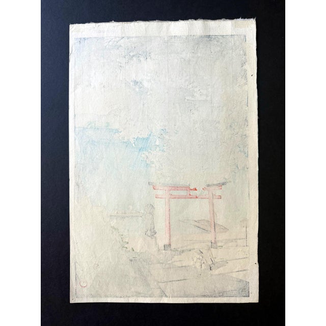 Japanese Japanese Woodblock Print Chuzenji Temple at Utagahama Beach by Kawase Hasui For Sale - Image 3 of 11