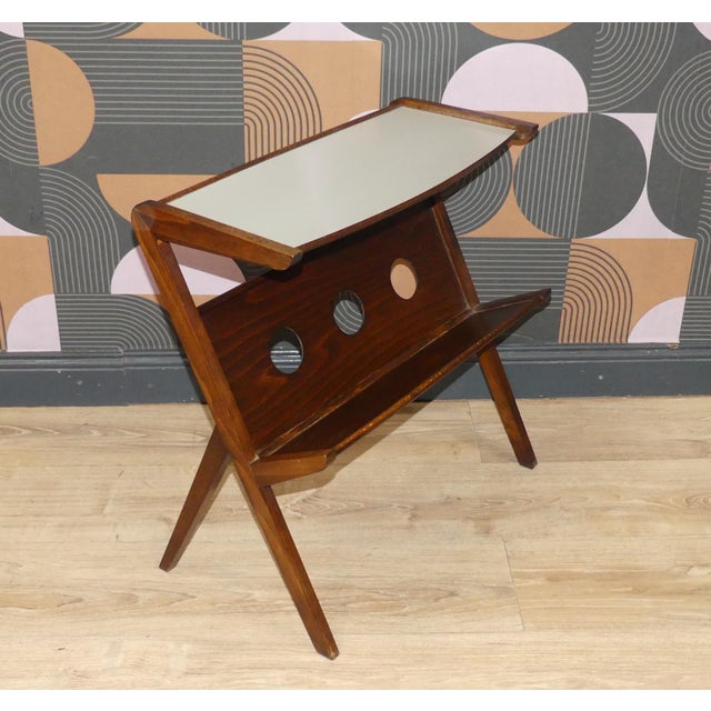 Side Table with Magazine Rack and Formica Top, 1950s For Sale - Image 11 of 11