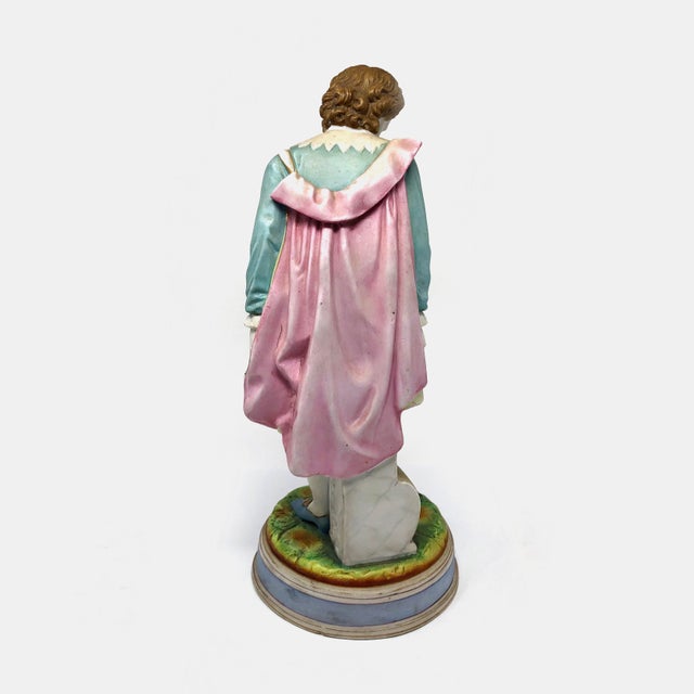 Antique 13" Bisque Porcelain Figurine – Young Gentleman in 18th Century Dress For Sale - Image 4 of 8