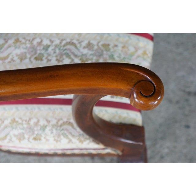 Late 19th Century Antique 19th Century Mahogany Regency Empire Horseshoe Library Parlor Arm Chair For Sale - Image 5 of 18