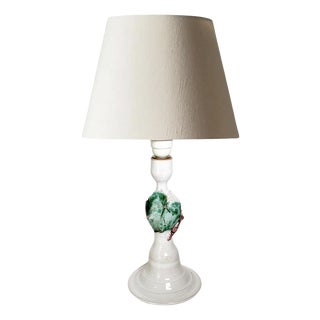 White Ceramic Table Lamp, France, 1980s For Sale