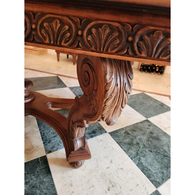 Antique Renaissance Revival Inlay Dining Table For Sale - Image 16 of 17