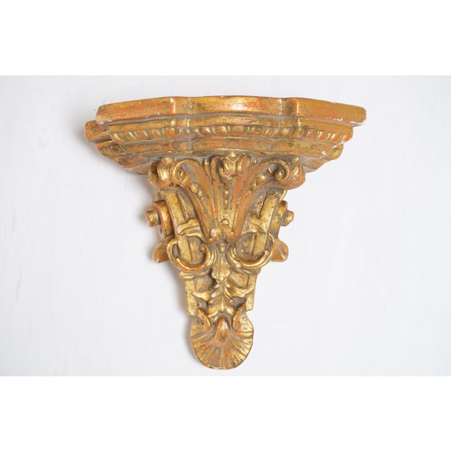 1960s Vintage Italian Rococo Gilt Wall Shelf For Sale - Image 5 of 8