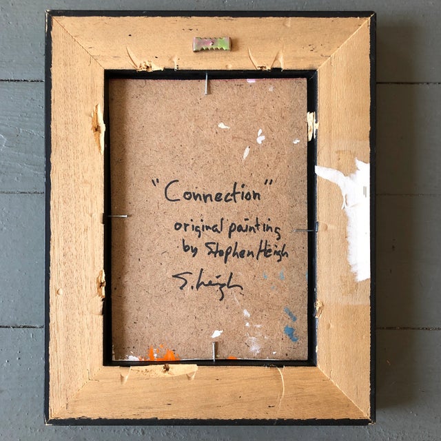 Contemporary Original Contemporary Small Stephen Heigh Abstract Painting “Connection” For Sale - Image 3 of 4