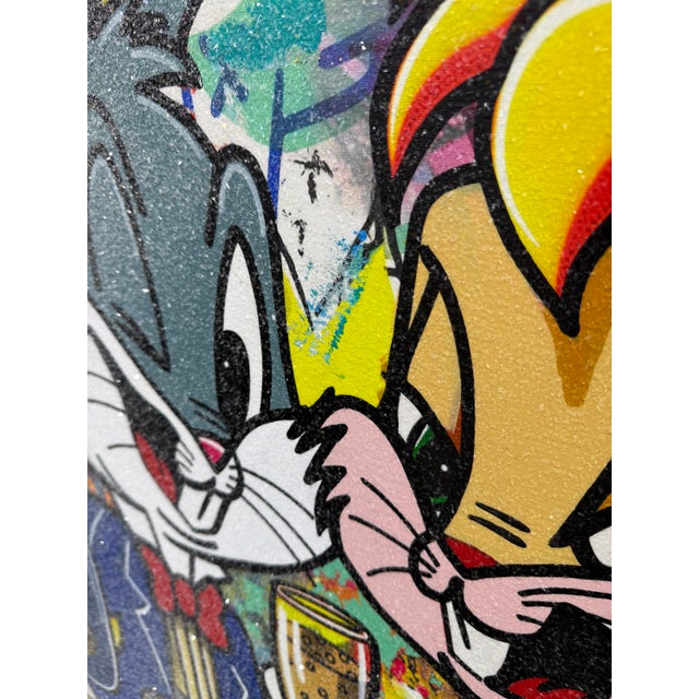 Original acrylic painting on canvas with diamond dust. Hand signed on front; signed and titled on verso by Jozza. Canvas...