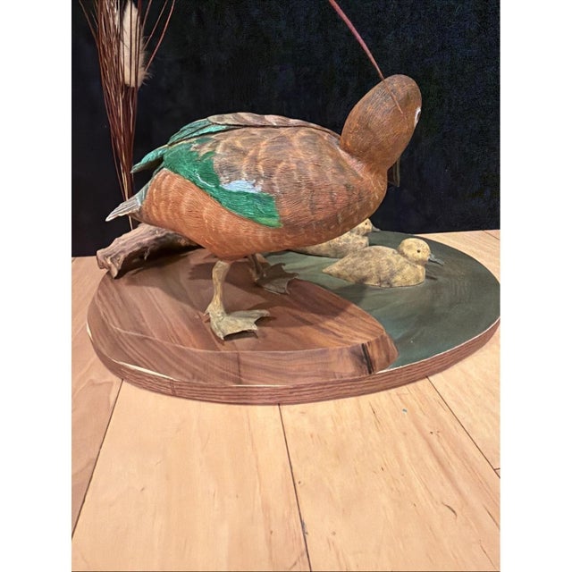 Vintage Hand-Carved Wood Duck Family Sculpture Folk Art – Handcrafted For Sale - Image 12 of 13