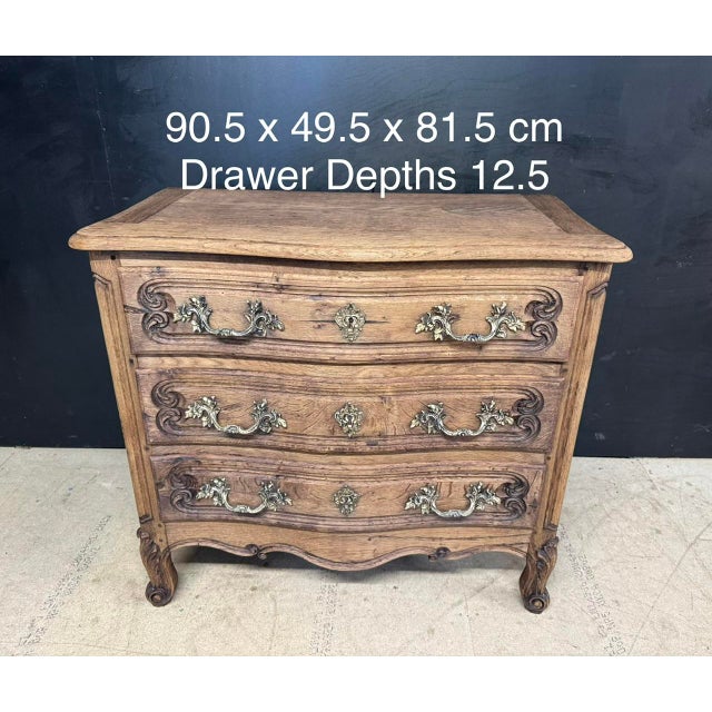 Brown French Bleached Oak Chest of Drawers, 1920 For Sale - Image 8 of 13
