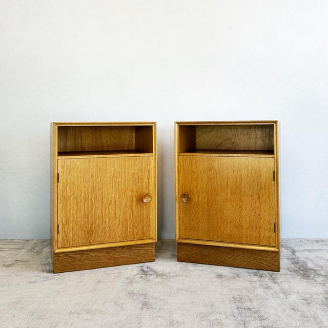 Wood Oak Bedside Cabinets from Meredew, 1960s, Set of 2 For Sale - Image 7 of 14