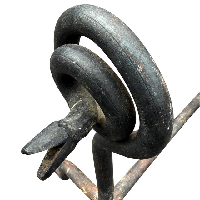 Pair of Hand-Wrought Iron Serpent Andirons, Early 20th Century For Sale - Image 11 of 15