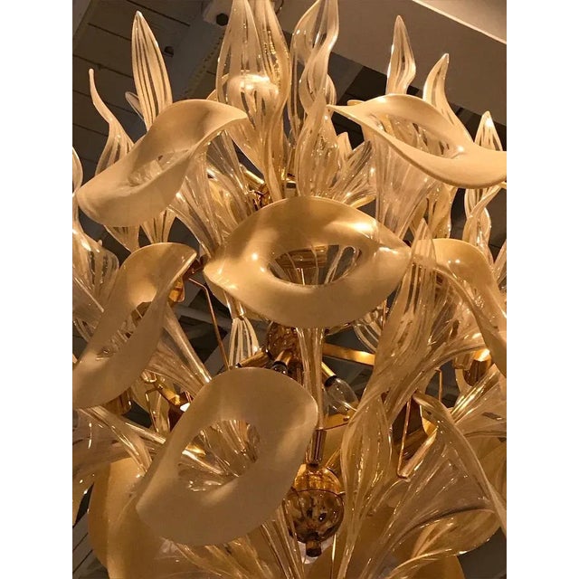 Metal Mid-Century Italian Murano Chandelier For Sale - Image 7 of 13