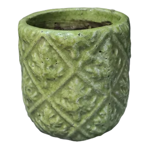 Vintage Italian Green Glazed Crackled Terracotta Pottery Planter