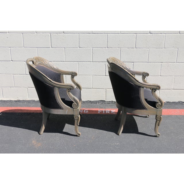 Pair of Italian Style Carved Wood Armchairs, 1990s For Sale - Image 11 of 18