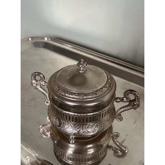 Art Nouveau Silver-Plated Sugar Bowl with Lid by G.Galbiati, Italy, 1890s For Sale - Image 5 of 8