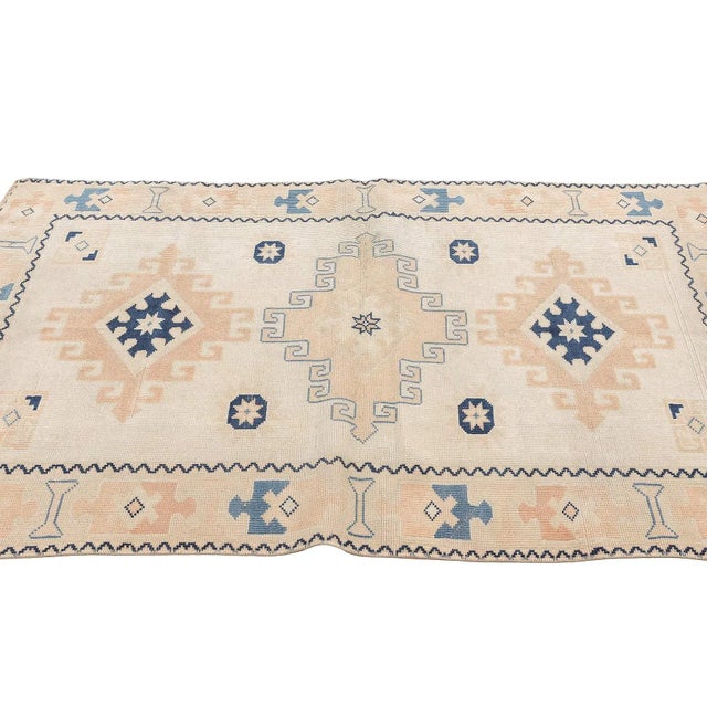 Mid 20th Century Vintage Small Turkish Area Rug For Sale - Image 4 of 7