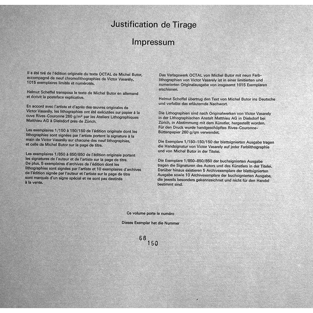 1970s Abstract Victor Vasarely Original Lithograph - Limited Ed. On Rives W/Frame For Sale - Image 10 of 11