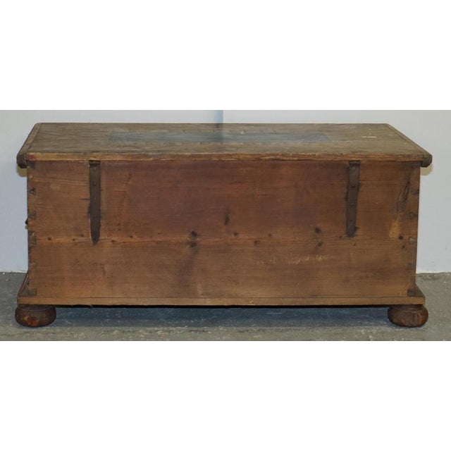 Large European Painted Blanket Trunk, 1800s For Sale - Image 9 of 17
