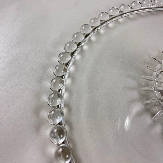 Glass Beaded Raindrop Eapg Nonflint Glass Cake Stand, Circa 1890s For Sale - Image 7 of 10
