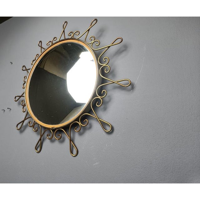 Vintage Brass Sunburst Mirror, 1970s For Sale - Image 10 of 12