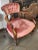 19th Century furniture of unknown mark and origin, raspberry pink velvet, in good condition. A quaint whimsical low body...