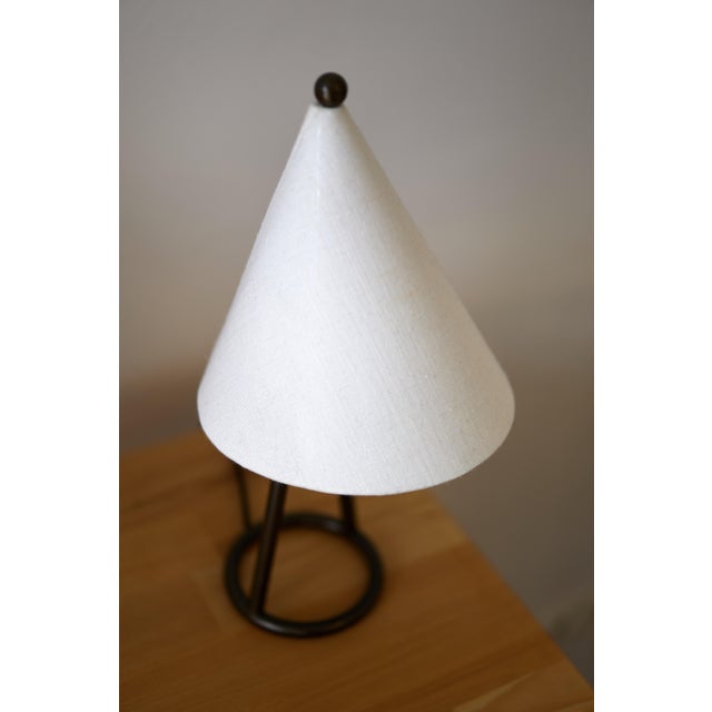 Contemporary Table Lamp in Iron and Lacquered Brass by ZAVADSKI, 2022 For Sale - Image 3 of 4