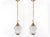 1950s French Rococo Brass Chain Pendant Lights, Acid-Etched Pressed Crystal Shades - A Pair For Sale - Image 12 of 12