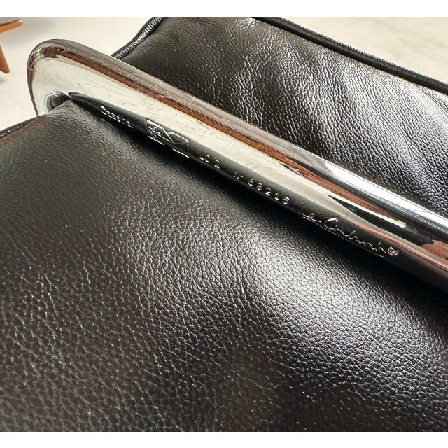 Vintage Black Leather LC2 Armchair by Le Corbusier & Charlotte Perriand for Cassina, 1990s For Sale - Image 13 of 15