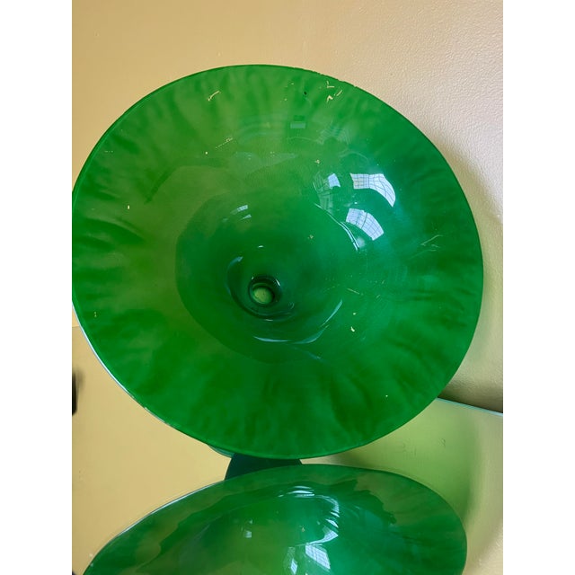 Large 1980s Spanish Artisan Green Glass Centerpiece Bowl For Sale In Cincinnati - Image 6 of 12