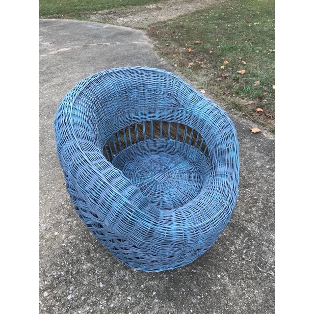 MidCentury Modern Wicker Tub Chair Chairish