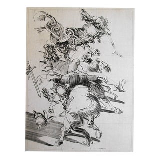 Claude Weisbuch, La Mort et Le Cavalier, Original Drypoint For Sale