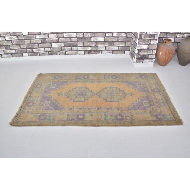 1960s Handmade wool and cotton rug in Turkish Anatolian Small Rug, Vintage Doormat Rug, Turkish Decorative Rug, Handmade...