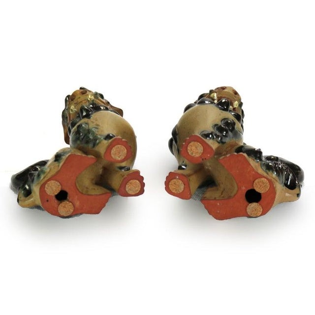 Pair of Chinese Pottery Foo Dogs 20thC For Sale - Image 9 of 9