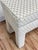 Ivory Vintage Trellis Lattice Pattern Upholstery Parsons Bench For Sale - Image 8 of 9