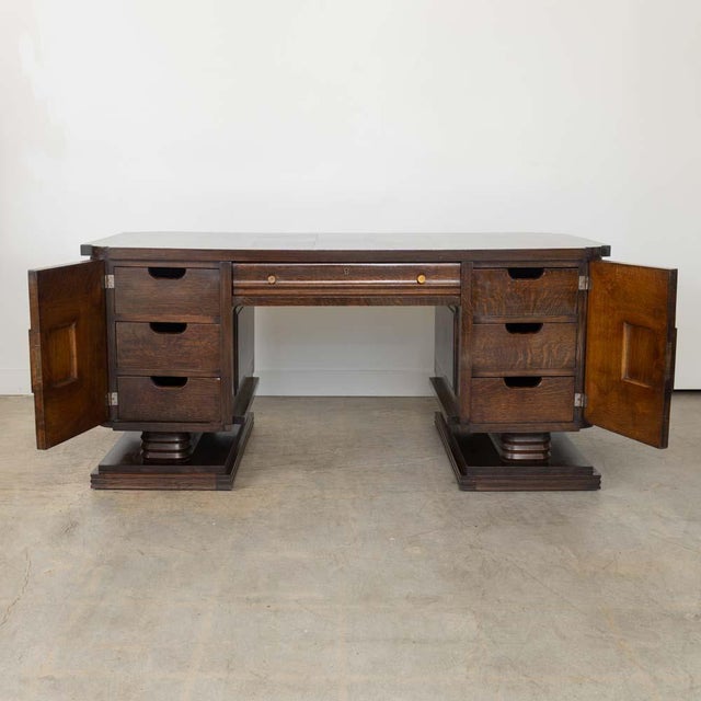 Art Deco Early 20th Century Large French Art Deco Desk Attributed to Charles Dudouyt For Sale - Image 3 of 16